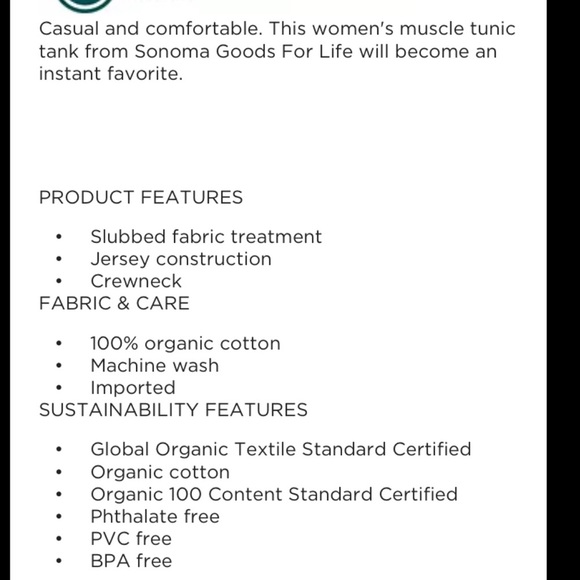 SONOMA 0X Blue dye crewneck muscle tank hi/lo NWT Sonoma - Picture 3 of 10